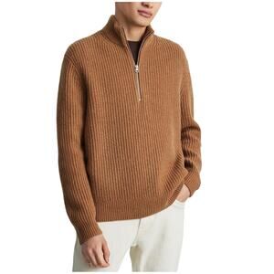 Everlane The Felted Merino Half-Zip Sweater Size M
